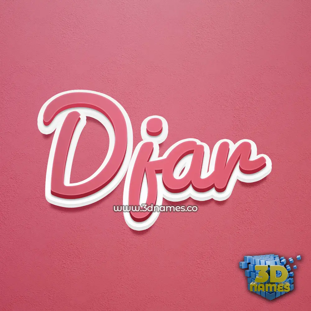 djar in Red Scribble style - 3D name wallpaper
