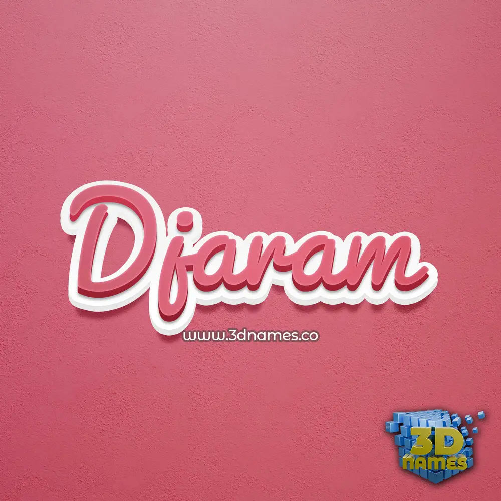 djaram in Red Scribble style - 3D name wallpaper