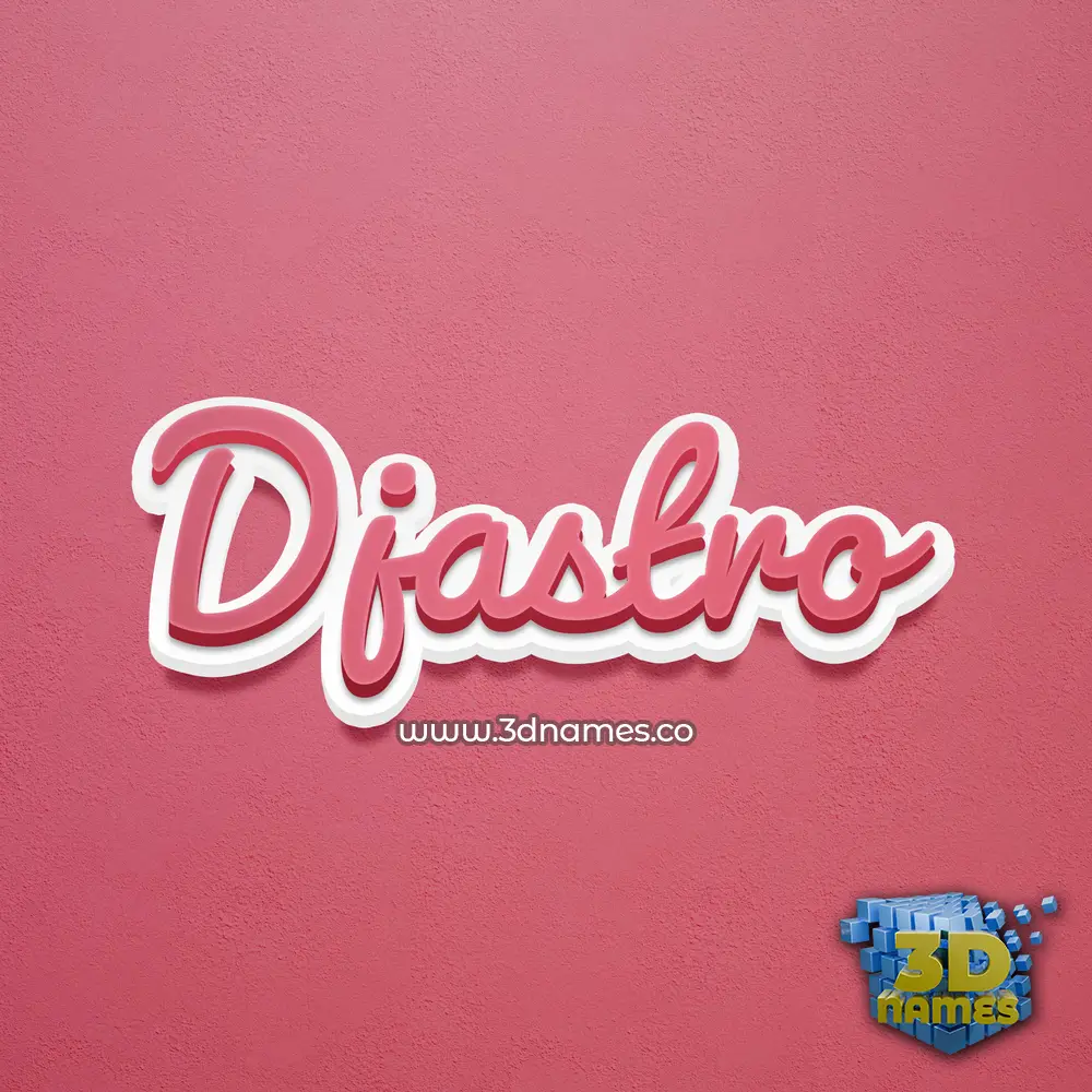 djastro in Red Scribble style - 3D name wallpaper