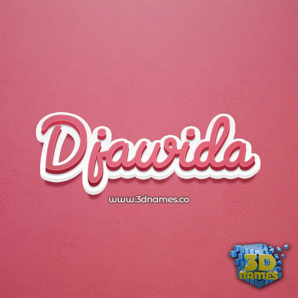 djawida in Red Scribble style - 3D name wallpaper