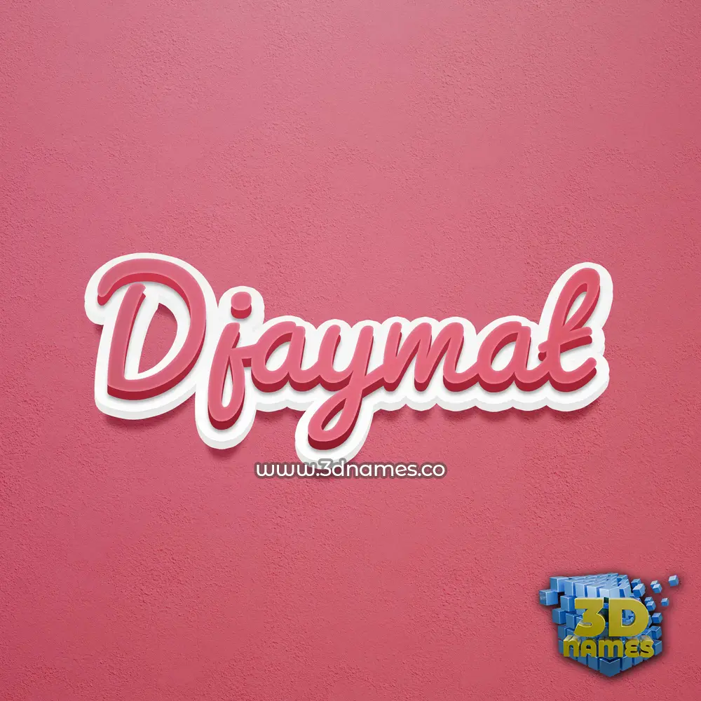 djaymat in Red Scribble style - 3D name wallpaper