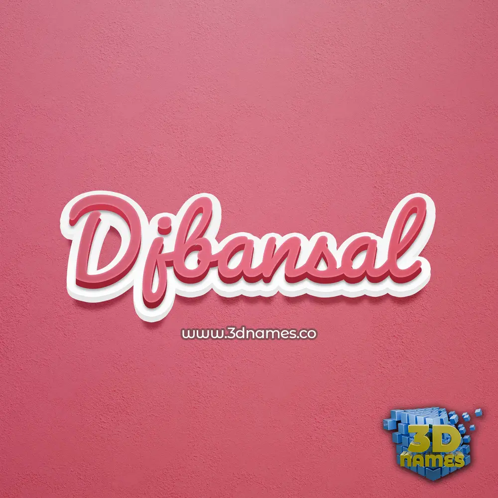 djbansal in Red Scribble style - 3D name wallpaper