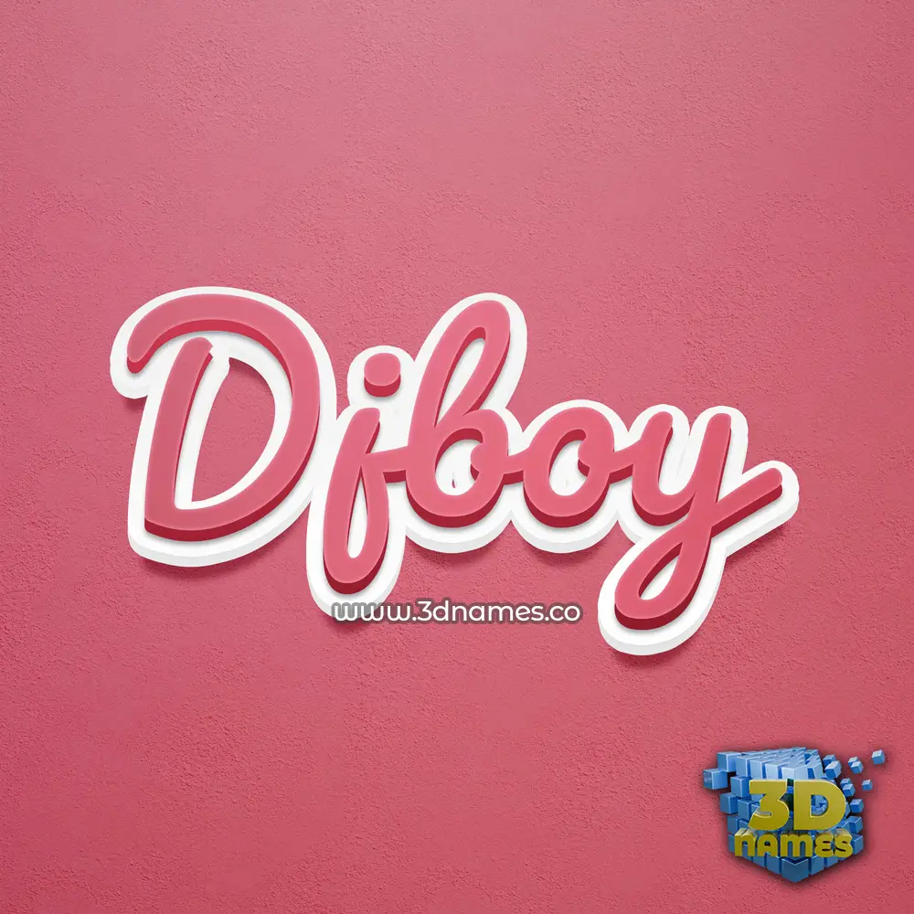 djboy in Red Scribble style - 3D name wallpaper