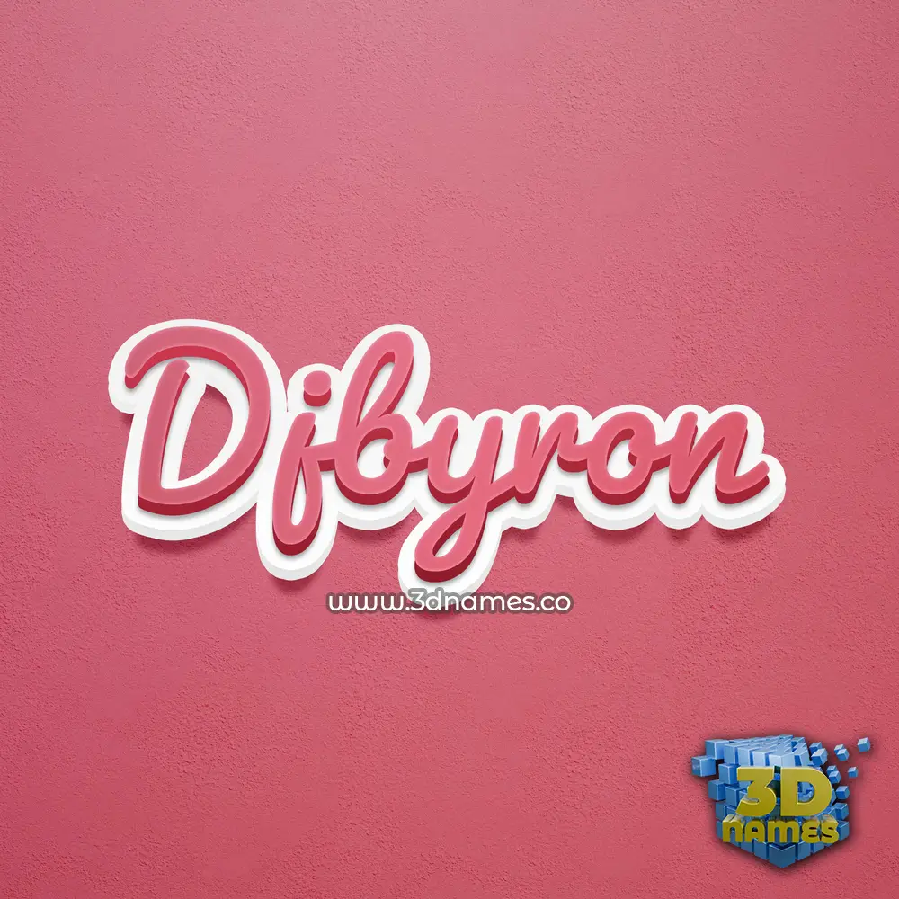 djbyron in Red Scribble style - 3D name wallpaper