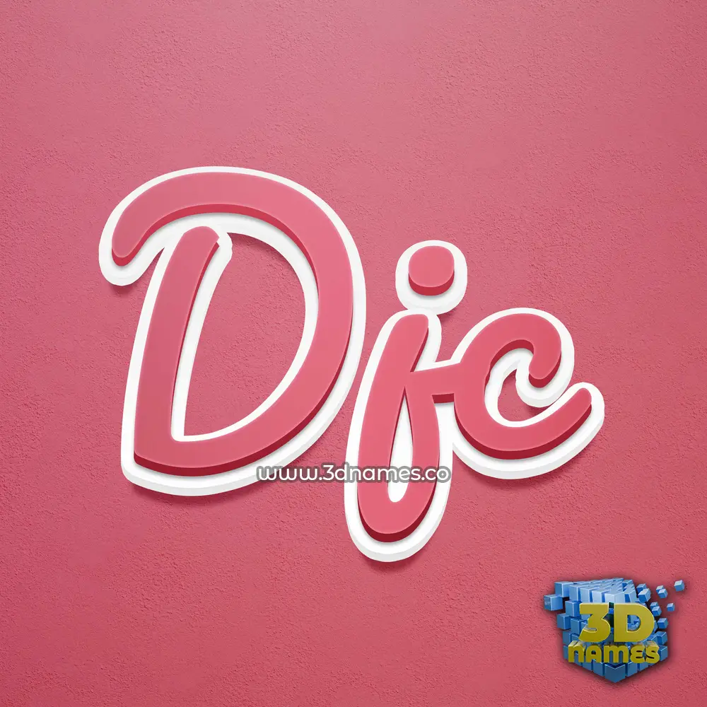 djc in Red Scribble style - 3D name wallpaper
