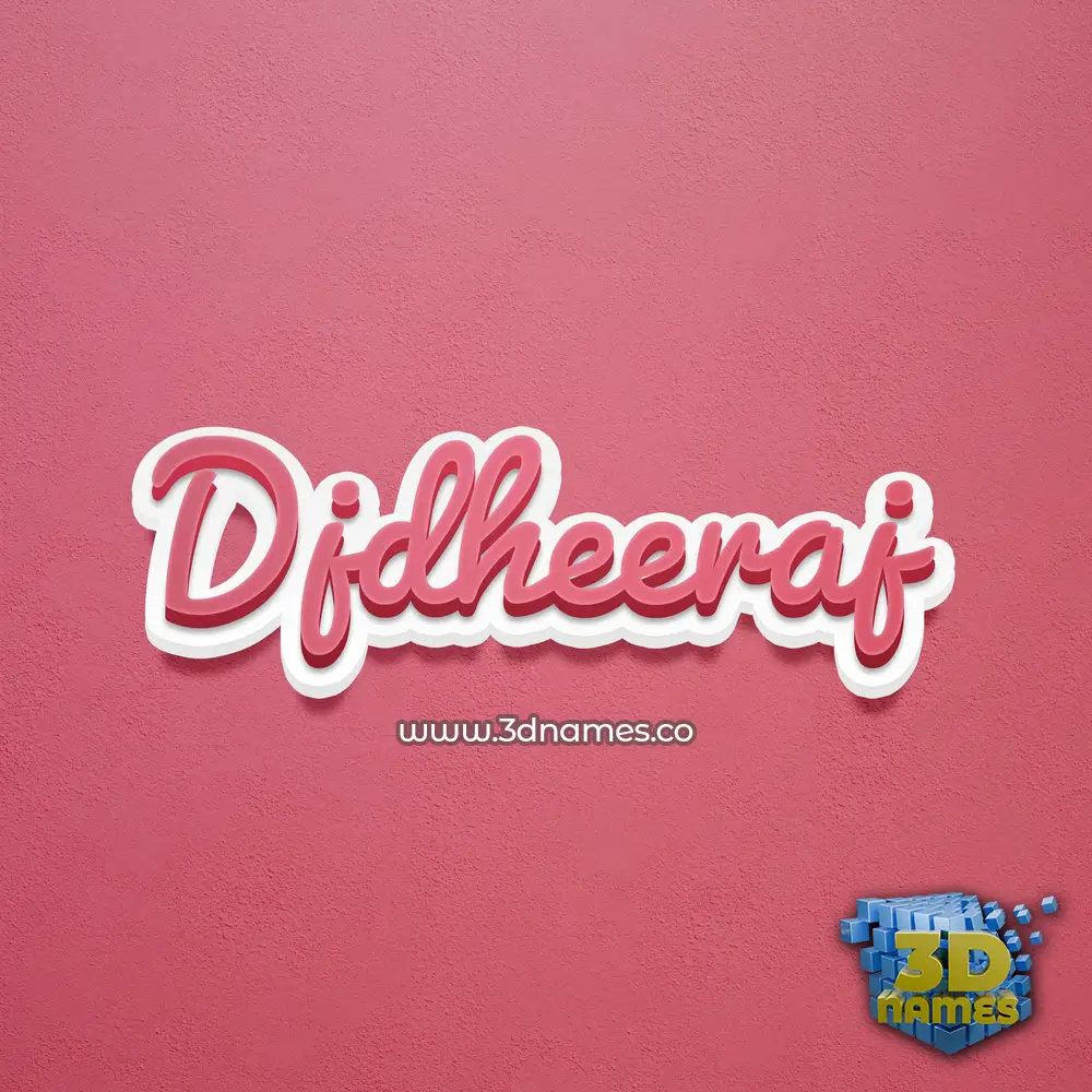 djdheeraj in Red Scribble style - 3D name wallpaper