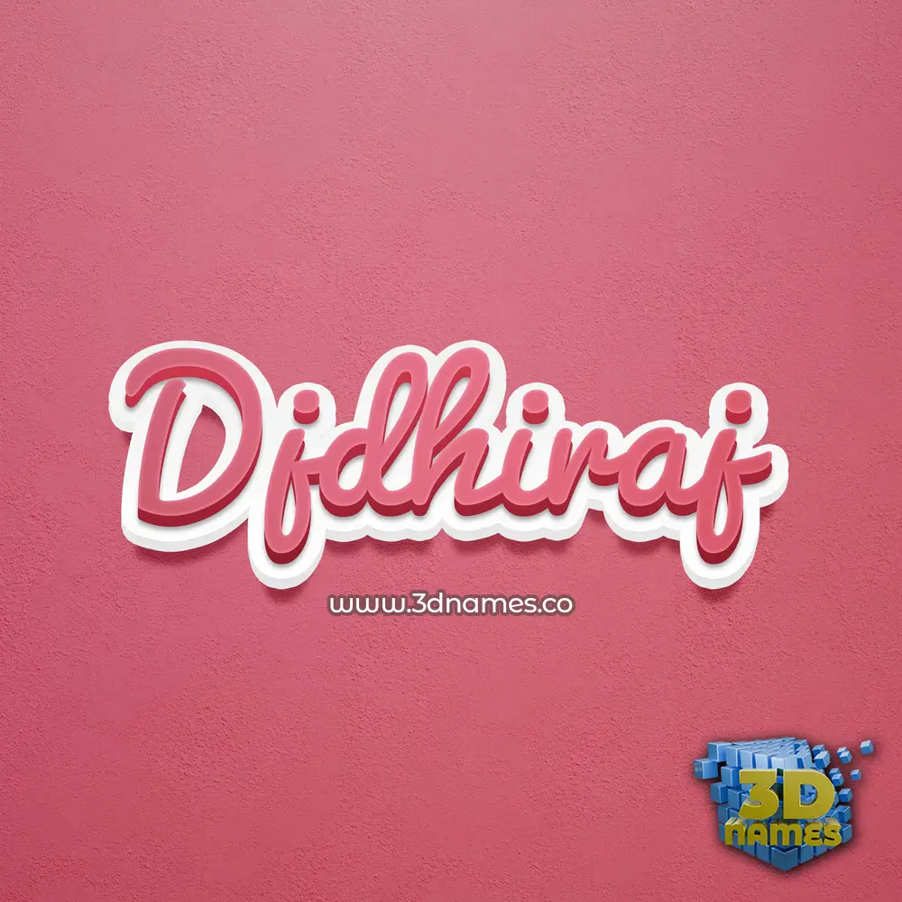 djdhiraj in Red Scribble style - 3D name wallpaper