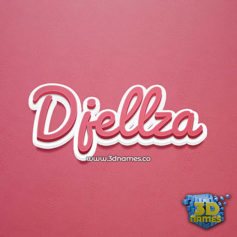 djellza in Red Scribble style - 3D name wallpaper