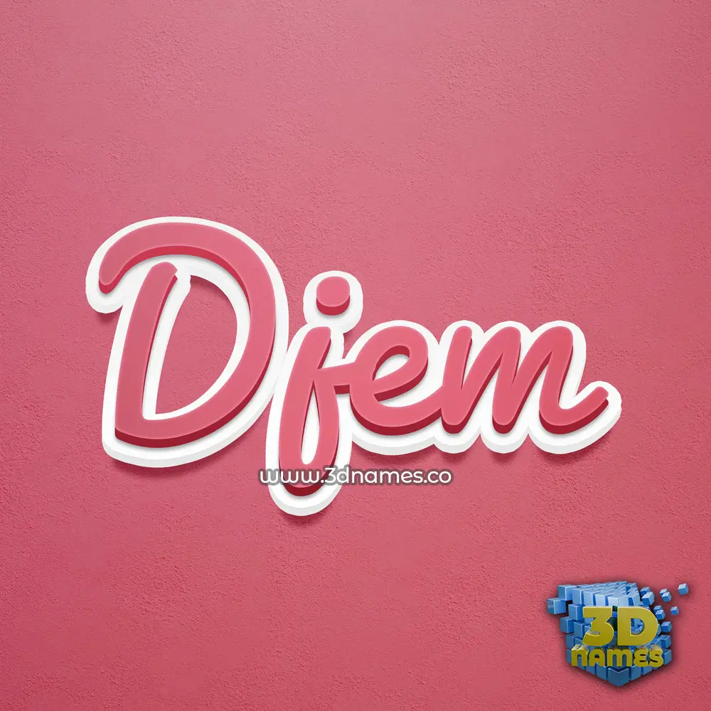 djem in Red Scribble style - 3D name wallpaper