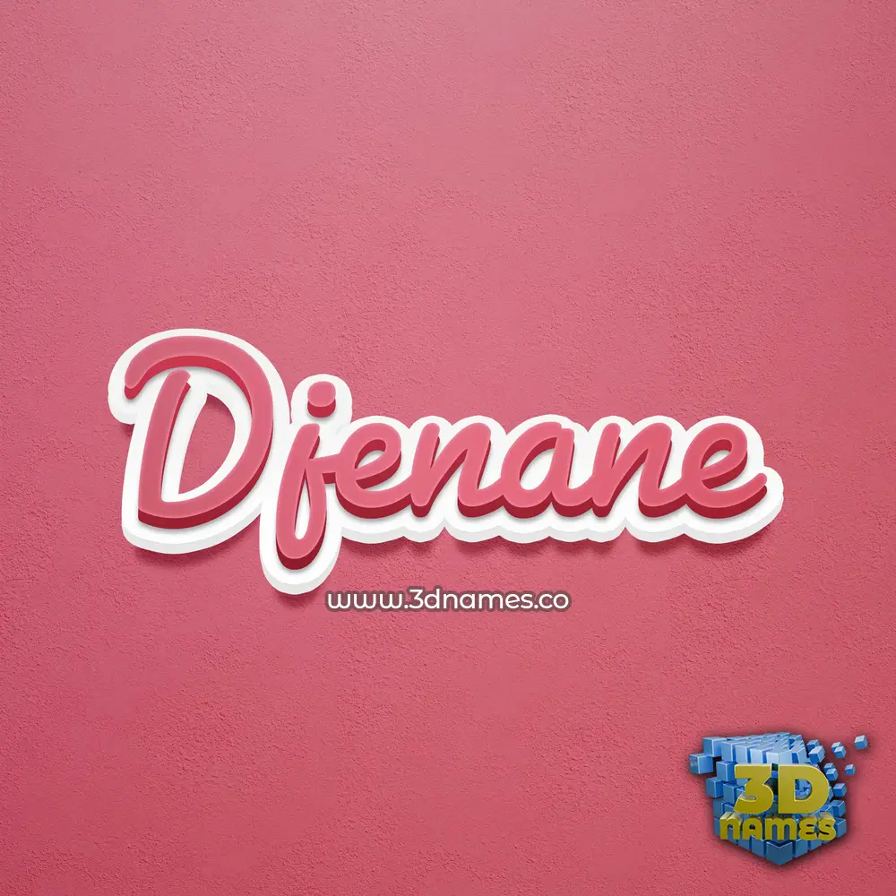 djenane in Red Scribble style - 3D name wallpaper