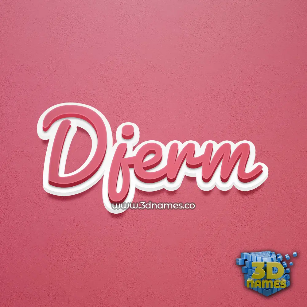 djerm in Red Scribble style - 3D name wallpaper