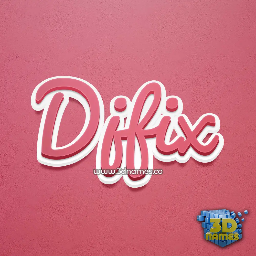 djfix in Red Scribble style - 3D name wallpaper