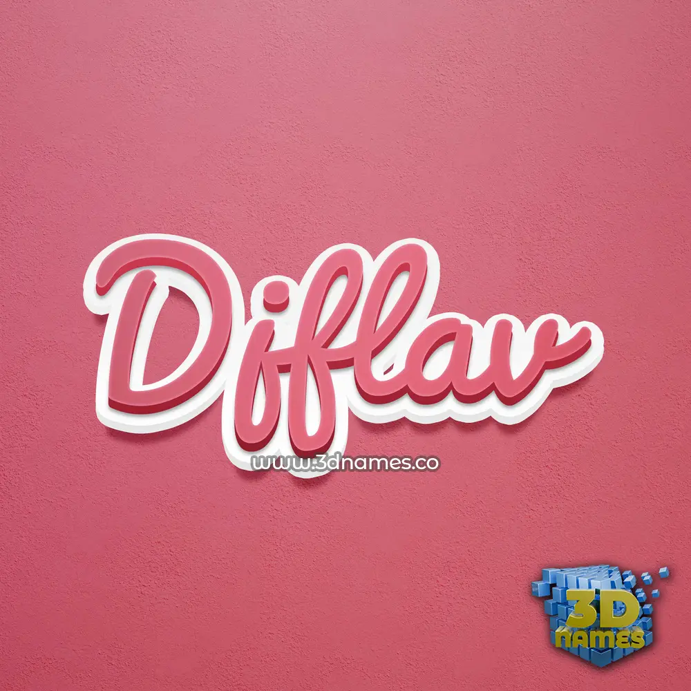 djflav in Red Scribble style - 3D name wallpaper