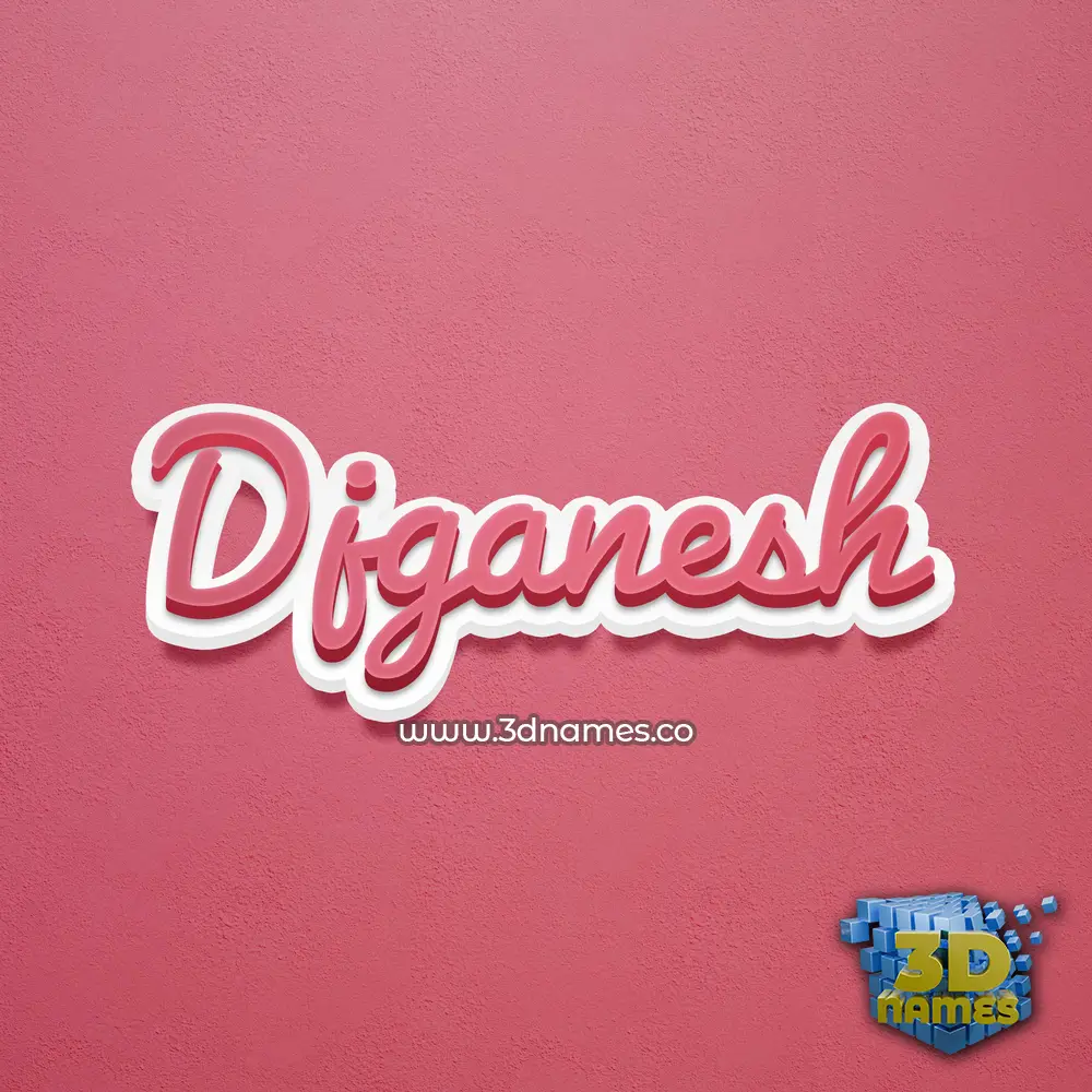 djganesh in Red Scribble style - 3D name wallpaper