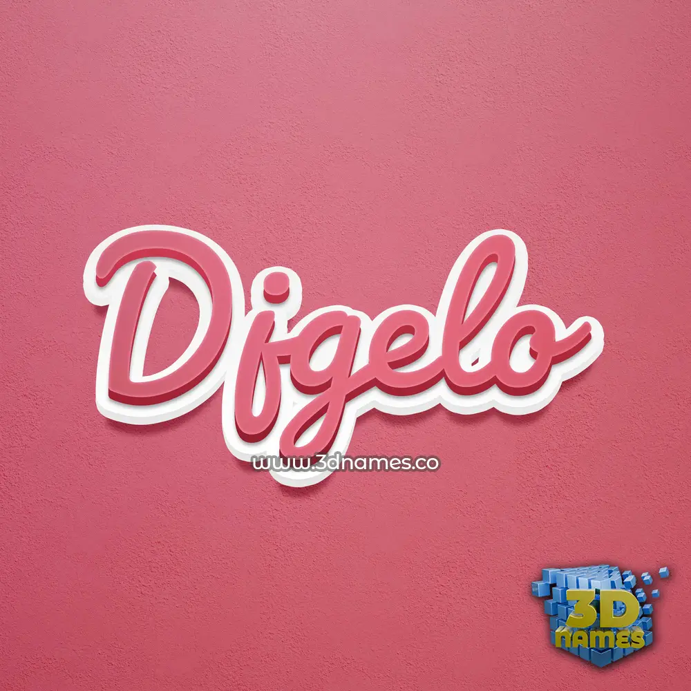 djgelo in Red Scribble style - 3D name wallpaper