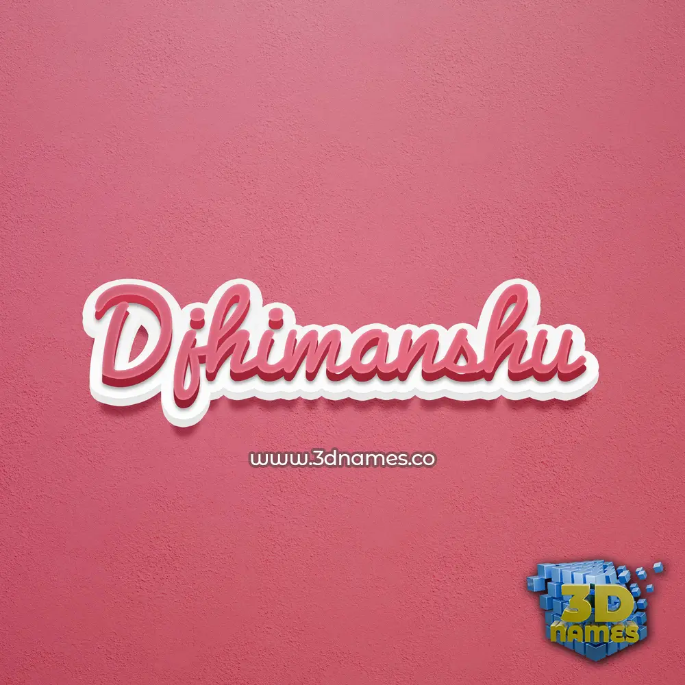 djhimanshu in Red Scribble style - 3D name wallpaper