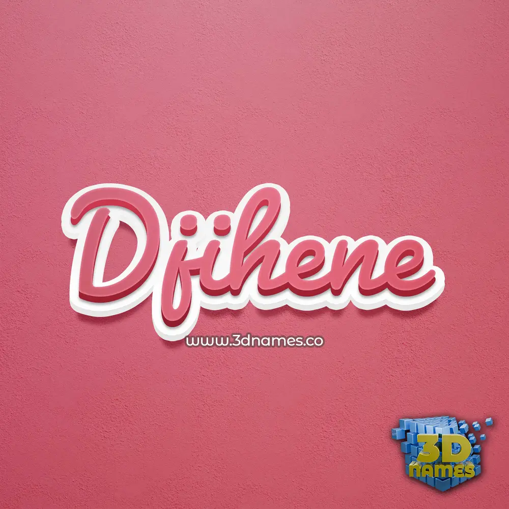 djihene in Red Scribble style - 3D name wallpaper