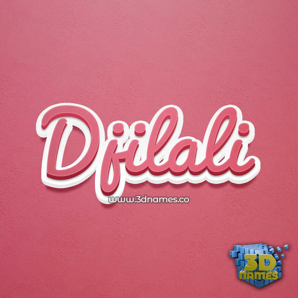 djilali in Red Scribble style - 3D name wallpaper