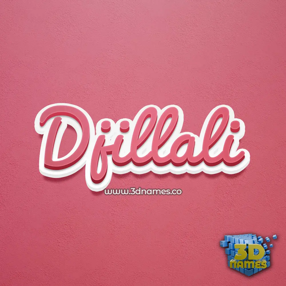 djillali in Red Scribble style - 3D name wallpaper