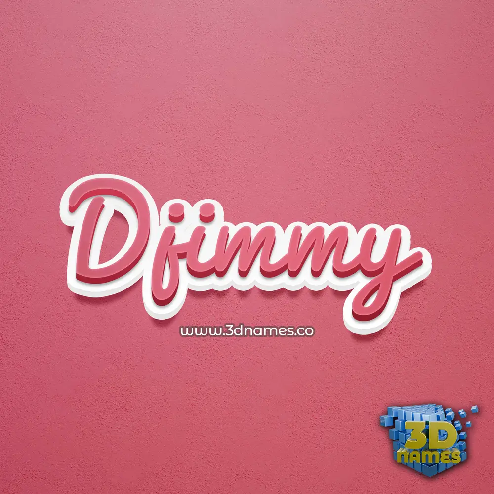 djimmy in Red Scribble style - 3D name wallpaper