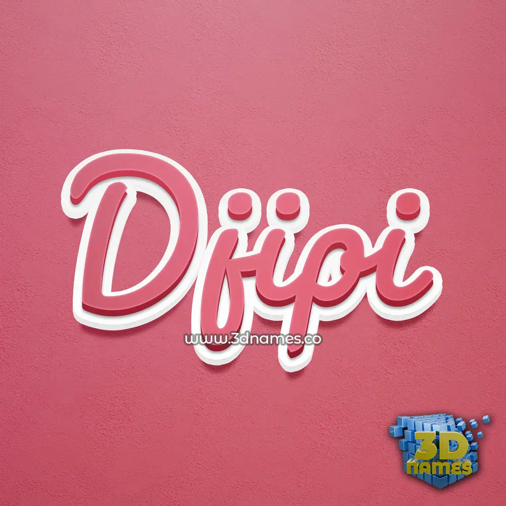 djipi in Red Scribble style - 3D name wallpaper