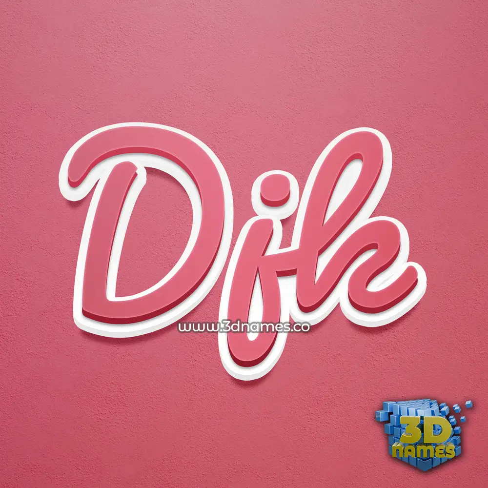 djk in Red Scribble style - 3D name wallpaper
