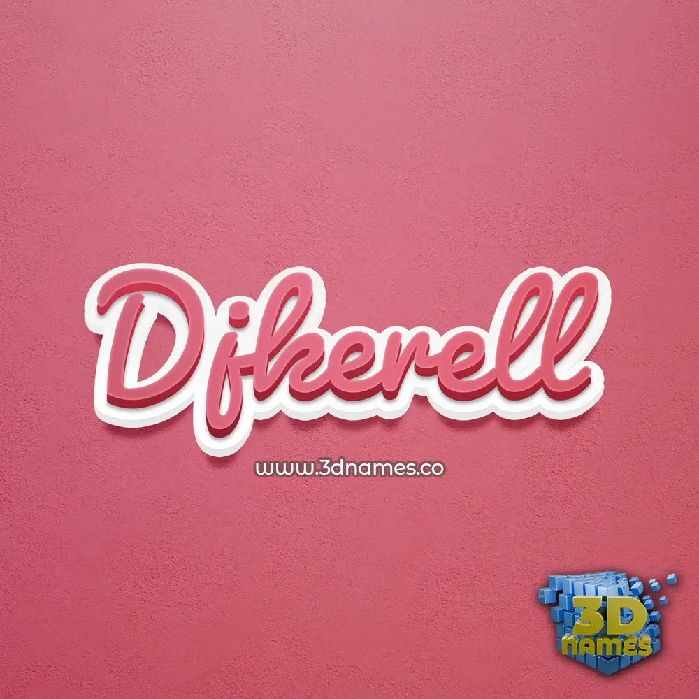 djkerell in Red Scribble style - 3D name wallpaper