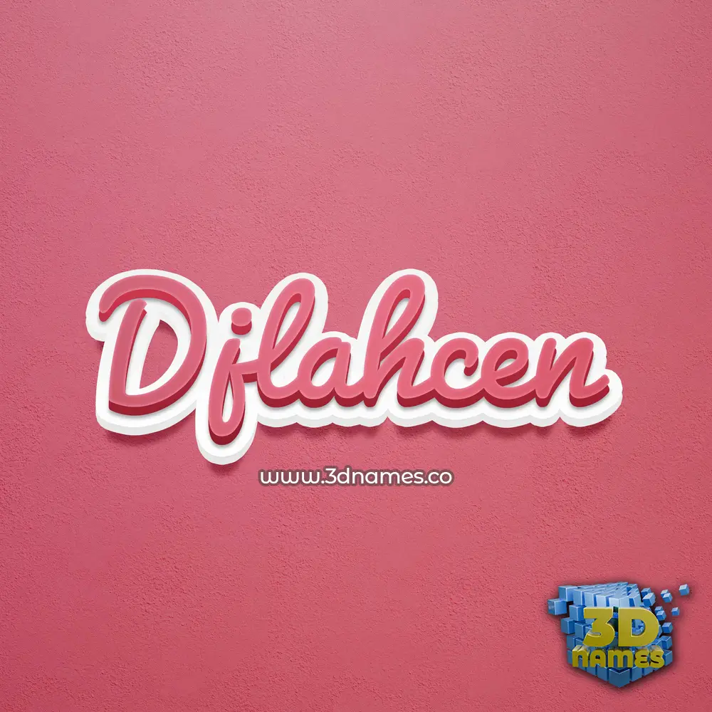 djlahcen in Red Scribble style - 3D name wallpaper