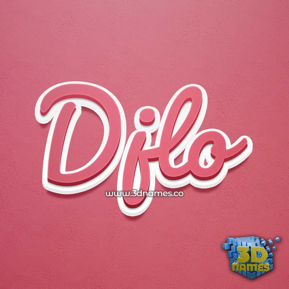 djlo in Red Scribble style - 3D name wallpaper