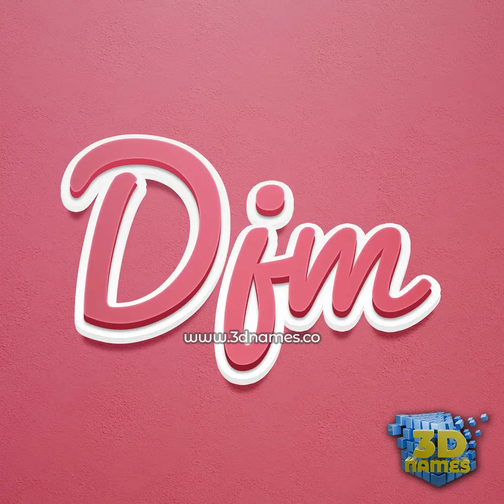 djm in Red Scribble style - 3D name wallpaper