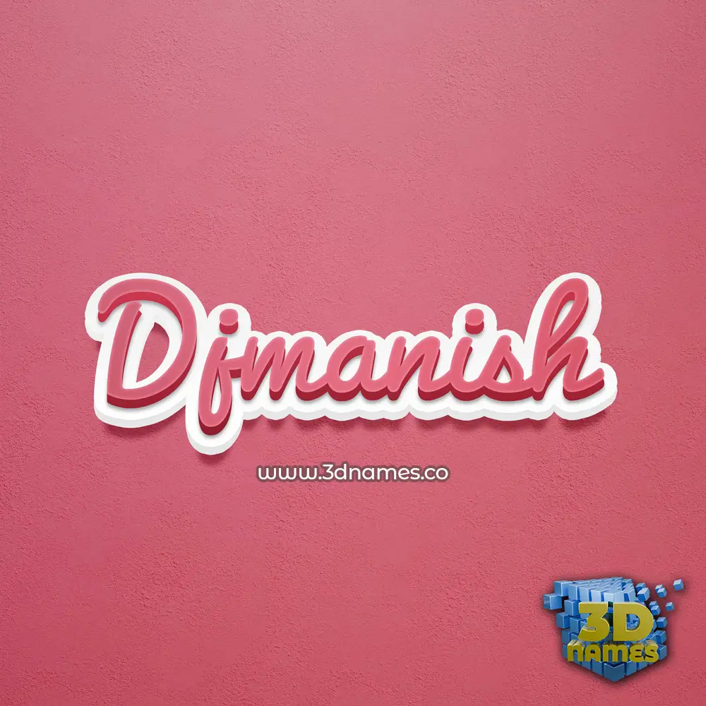 djmanish in Red Scribble style - 3D name wallpaper