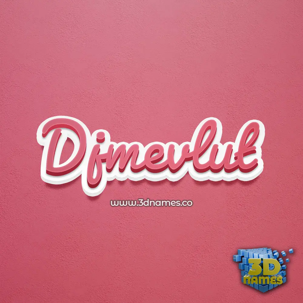 djmevlut in Red Scribble style - 3D name wallpaper