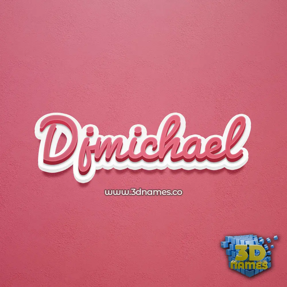 djmichael in Red Scribble style - 3D name wallpaper