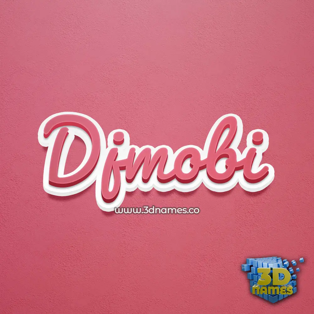 djmobi in Red Scribble style - 3D name wallpaper