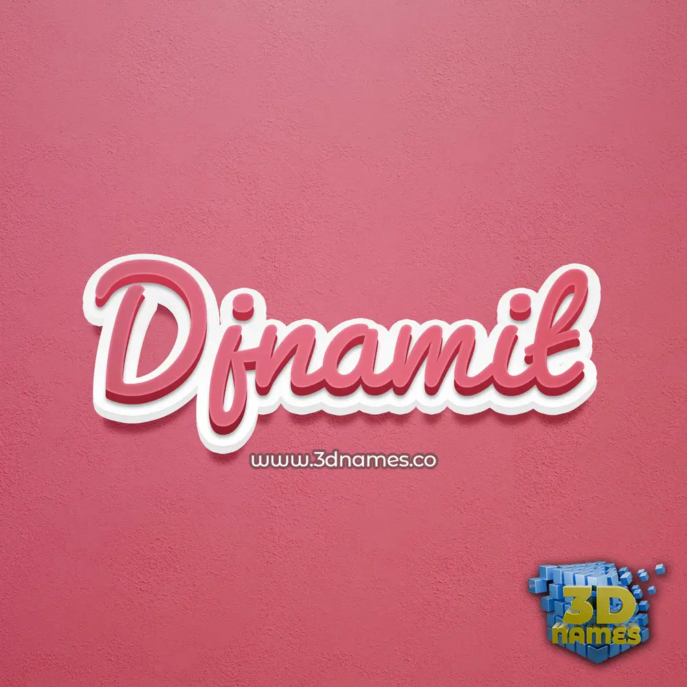 djnamit in Red Scribble style - 3D name wallpaper
