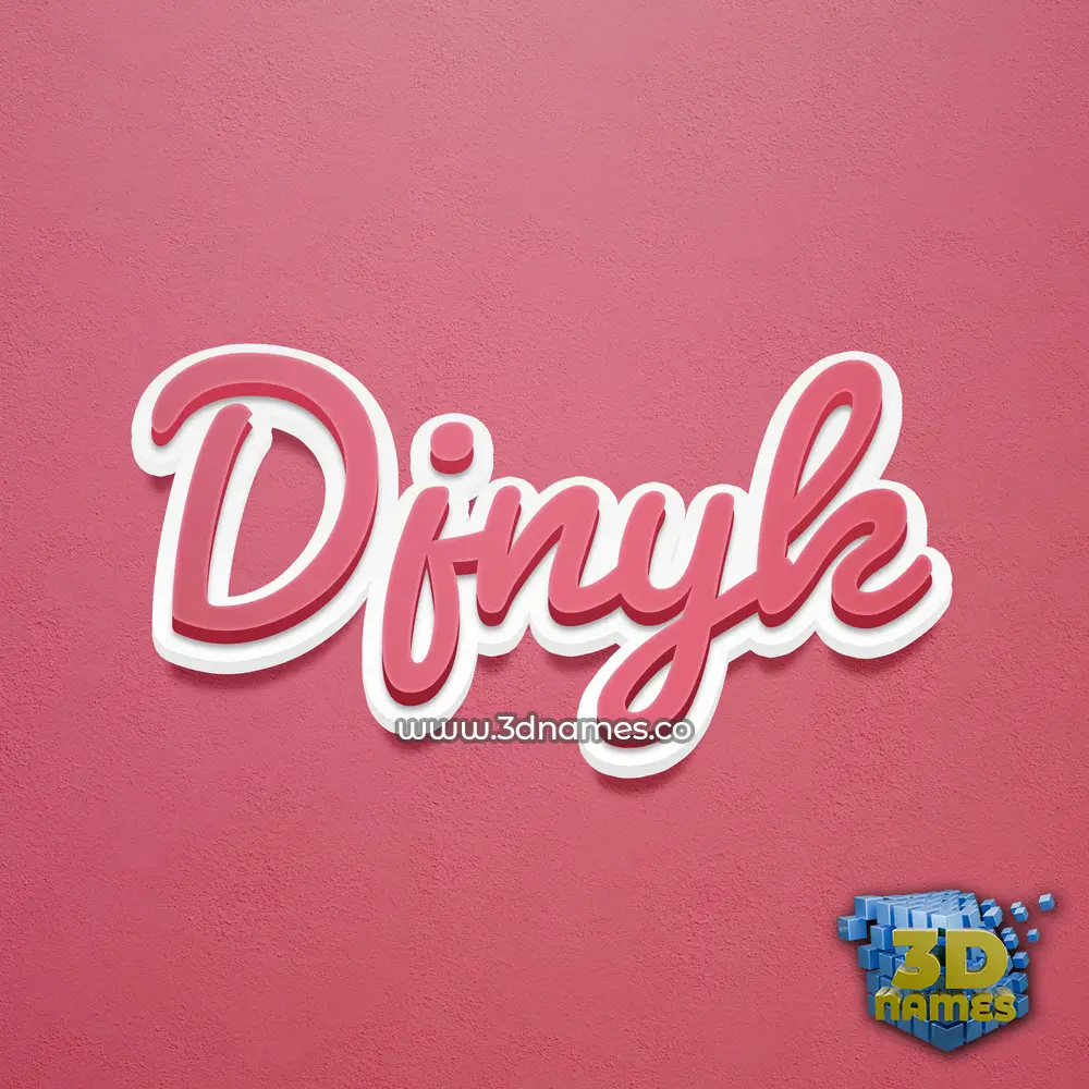 djnyk in Red Scribble style - 3D name wallpaper