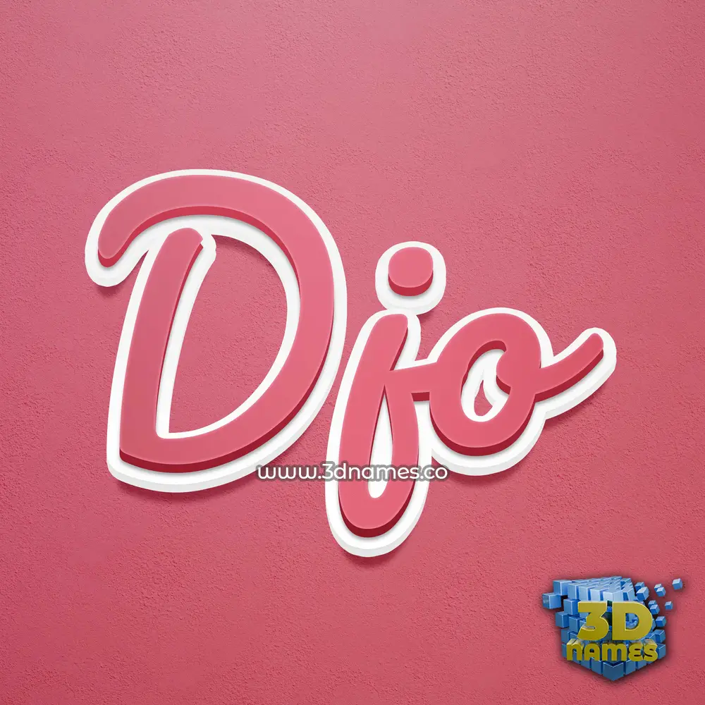 djo in Red Scribble style - 3D name wallpaper