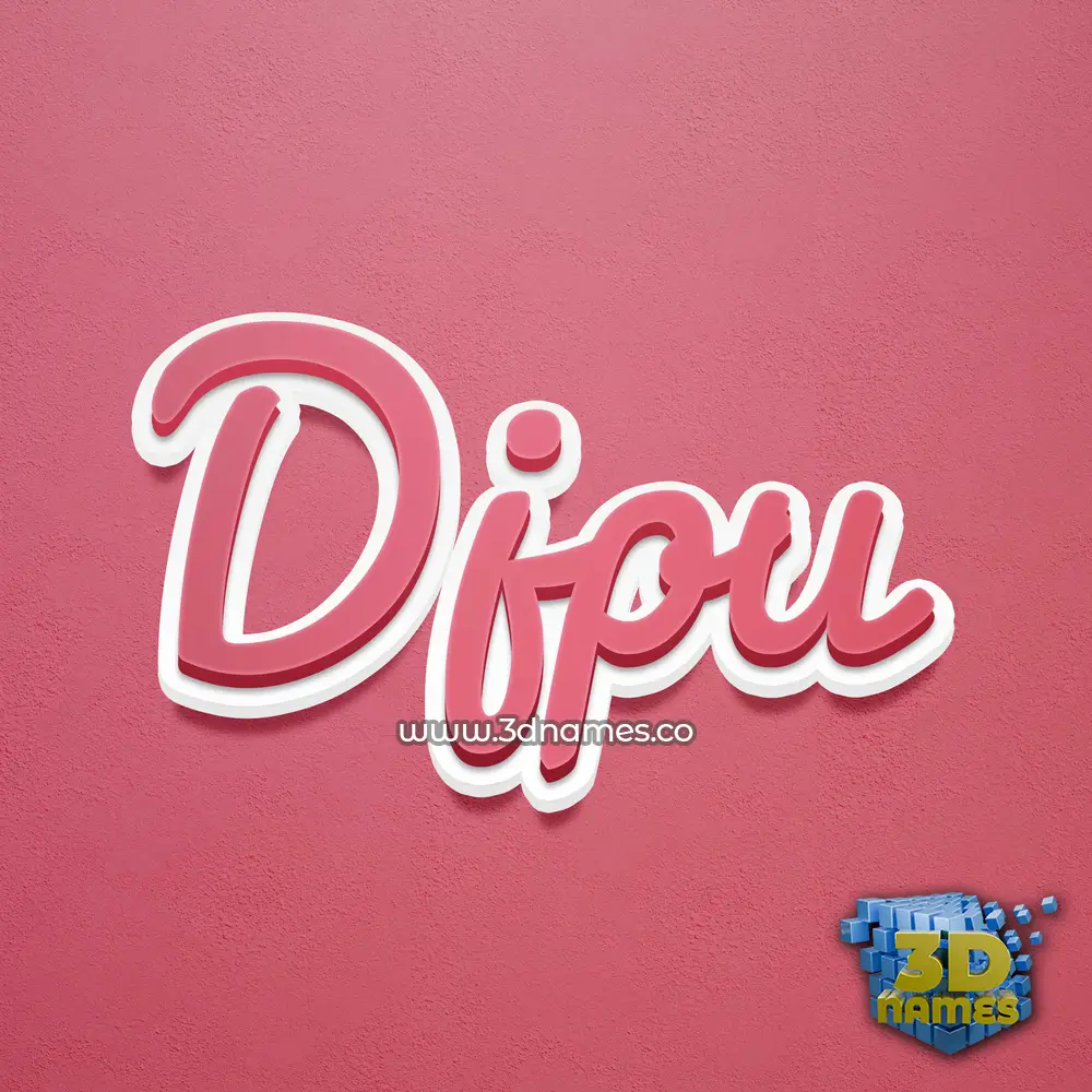 djpu in Red Scribble style - 3D name wallpaper