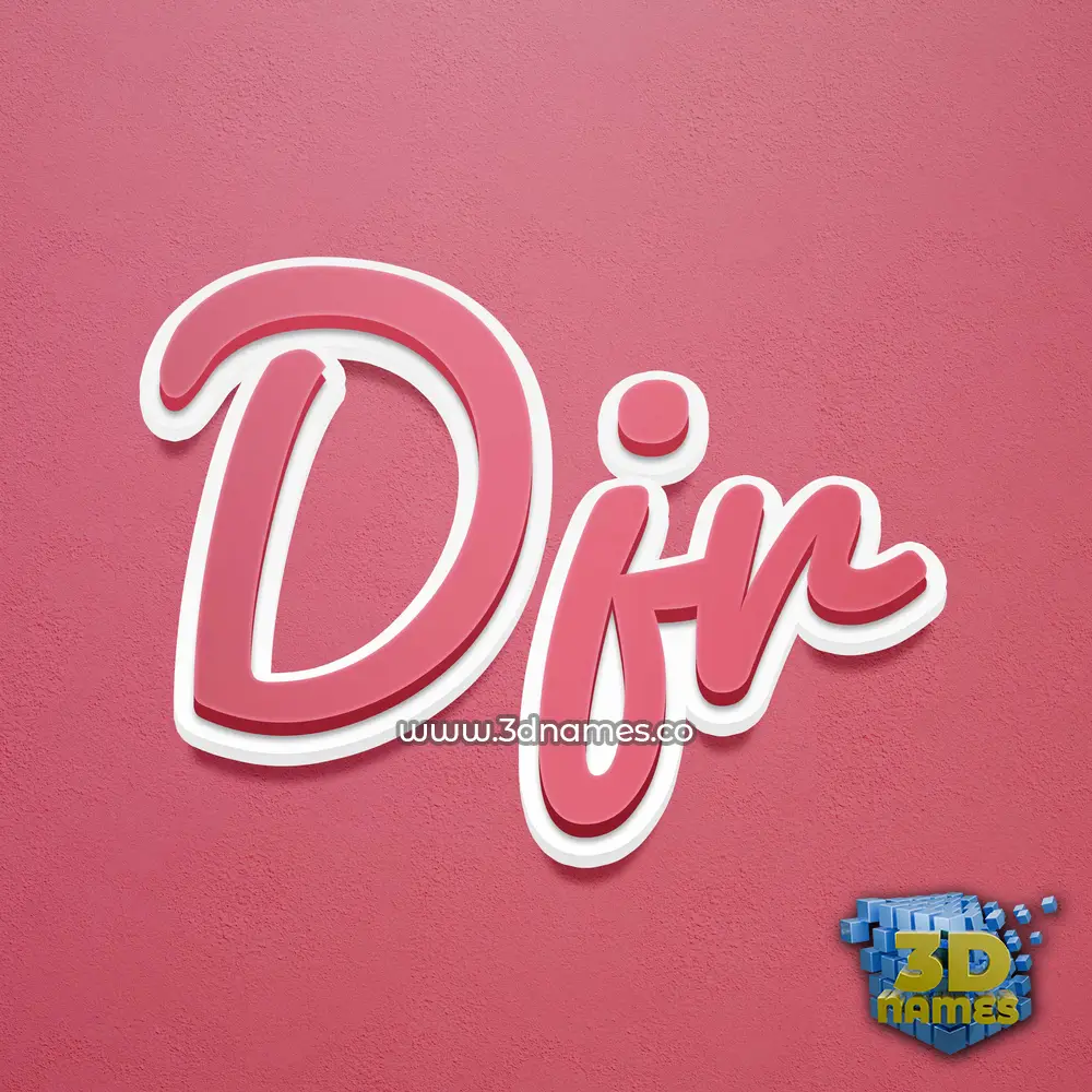 djr in Red Scribble style - 3D name wallpaper