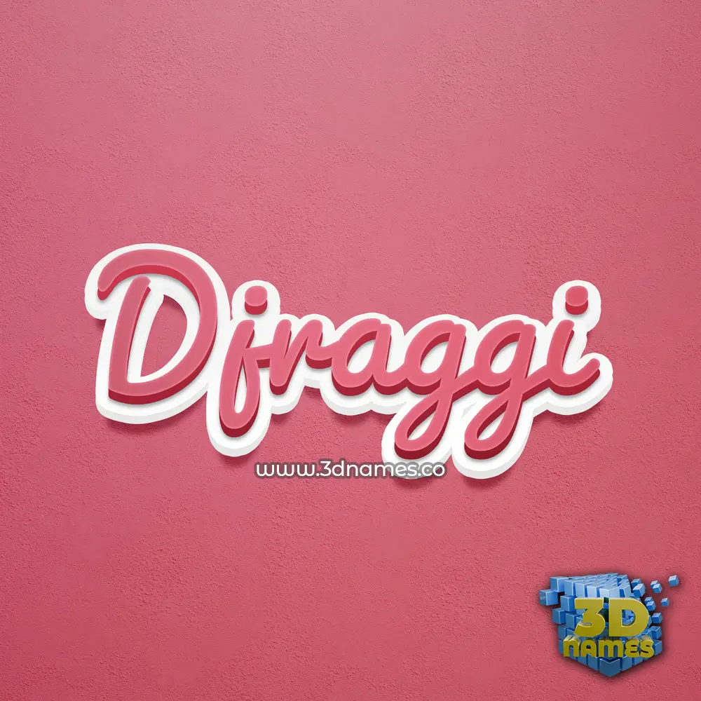 djraggi in Red Scribble style - 3D name wallpaper
