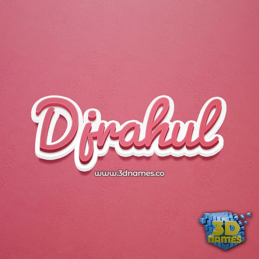 djrahul in Red Scribble style - 3D name wallpaper