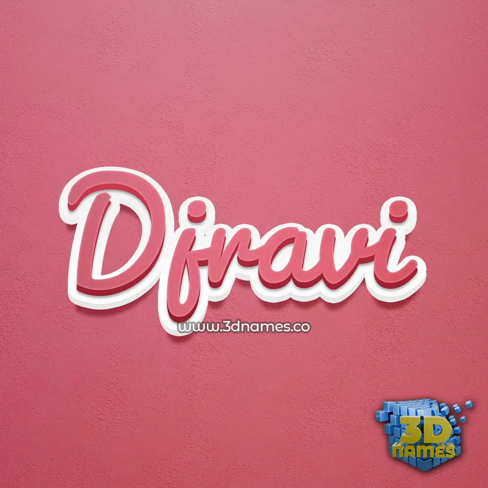 djravi in Red Scribble style - 3D name wallpaper