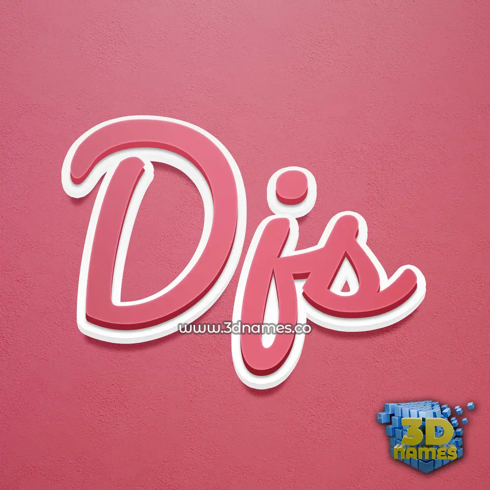 djs in Red Scribble style - 3D name wallpaper