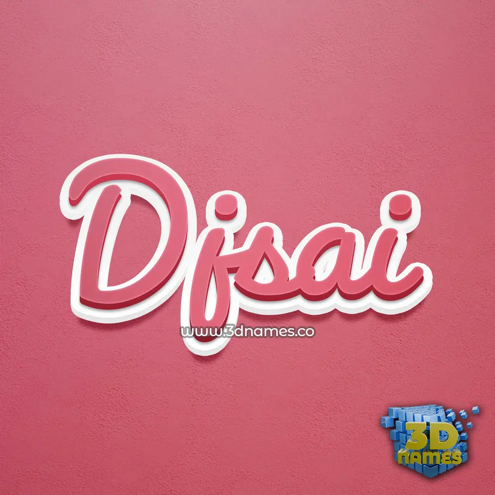 djsai in Red Scribble style - 3D name wallpaper