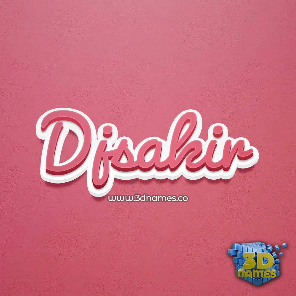 djsakir in Red Scribble style - 3D name wallpaper