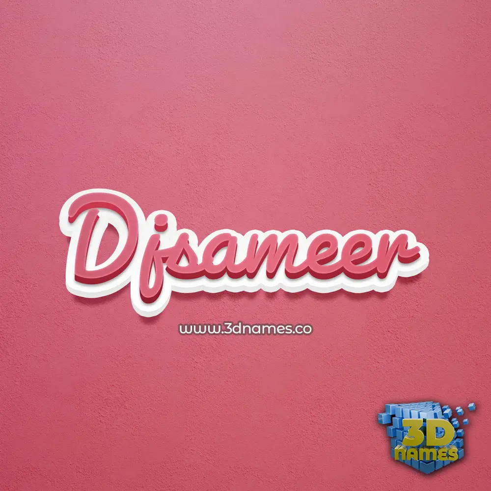 djsameer in Red Scribble style - 3D name wallpaper
