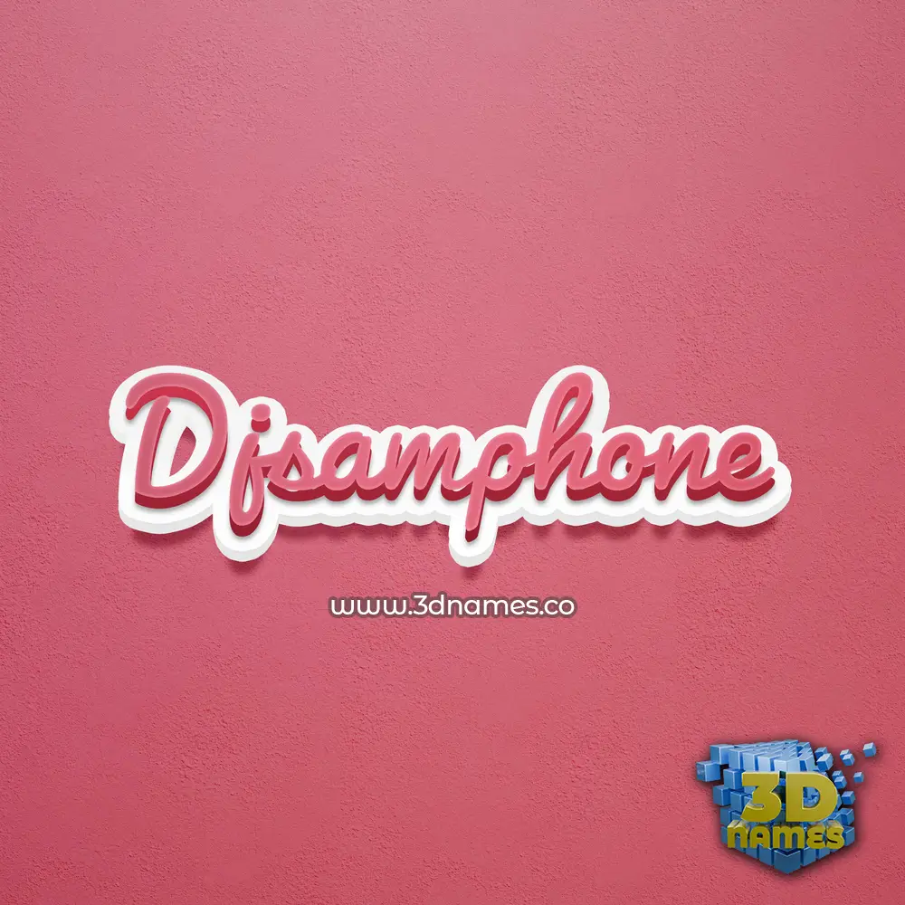 djsamphone in Red Scribble style - 3D name wallpaper