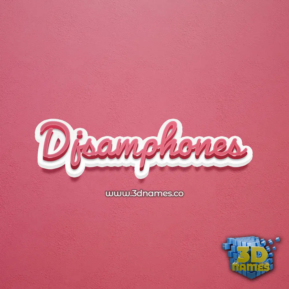 djsamphones in Red Scribble style - 3D name wallpaper