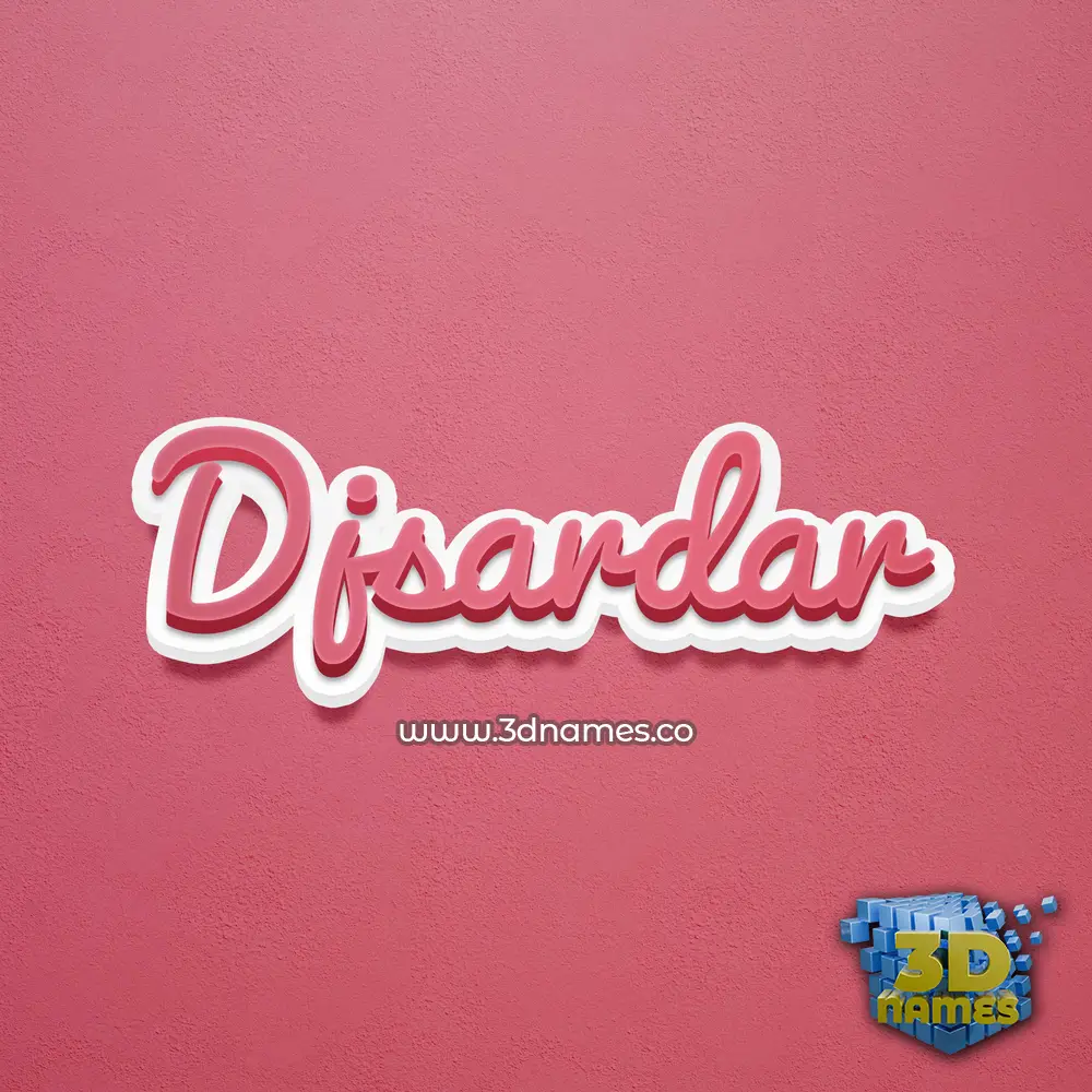 djsardar in Red Scribble style - 3D name wallpaper