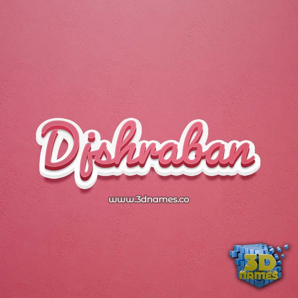 djshraban in Red Scribble style - 3D name wallpaper